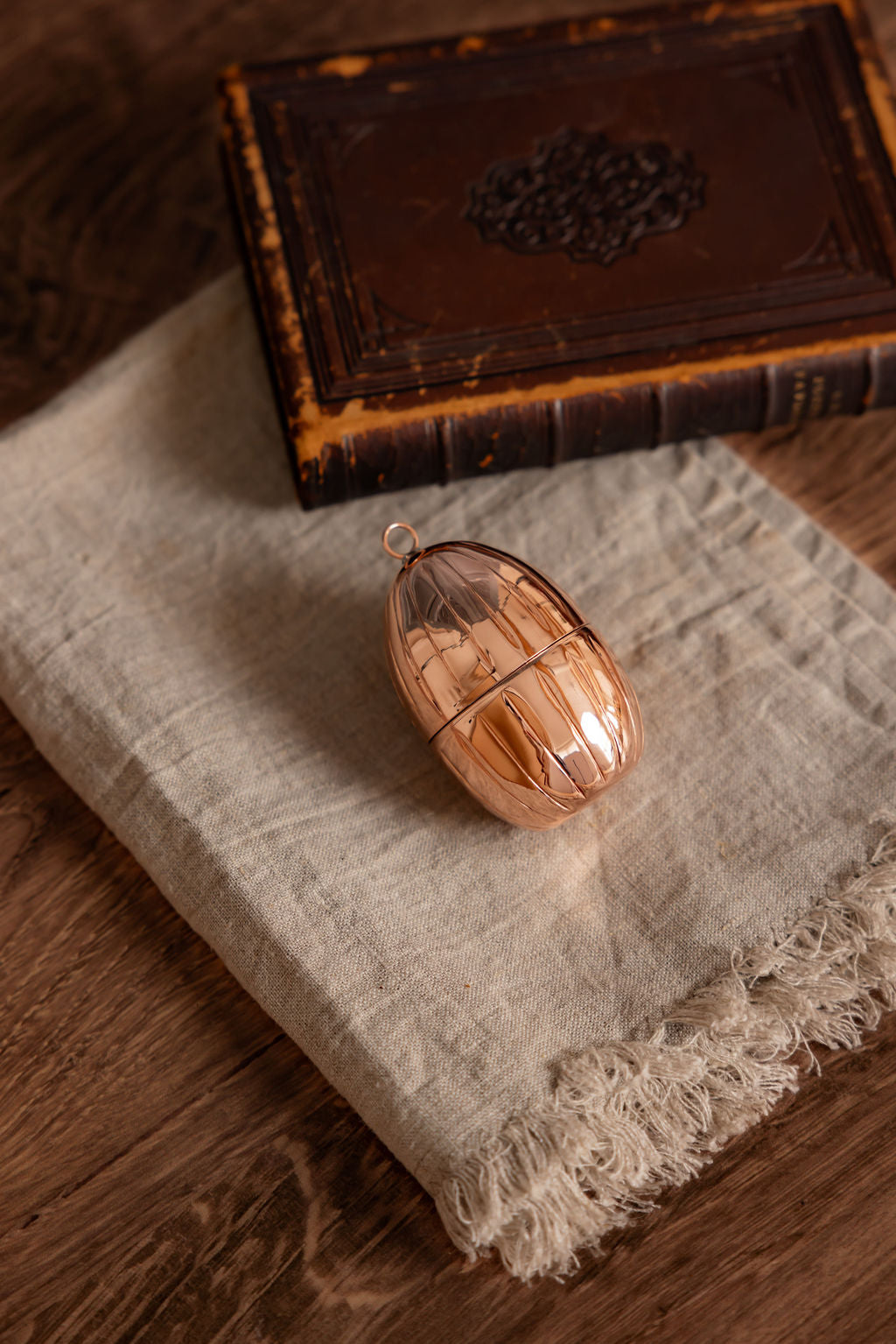 CMK Vintage Inspired Copper Handmade Egg Ornaments Set/4