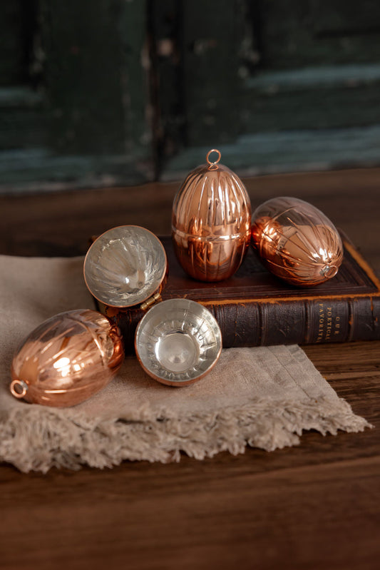 CMK Vintage Inspired Copper Handmade Egg Ornaments Set/4